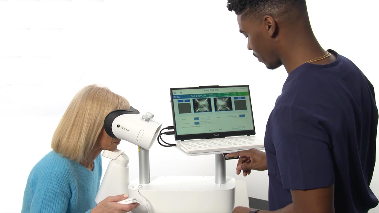 How does the TEMPO binocular perimeter work?